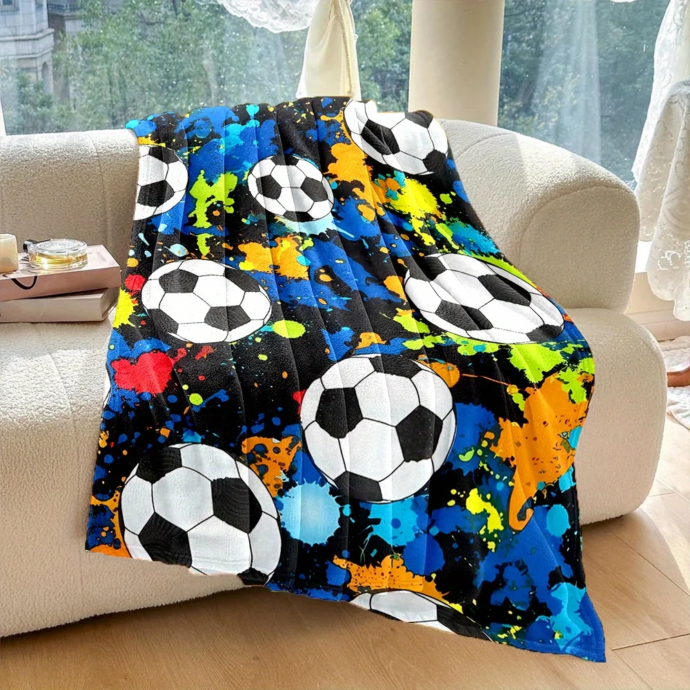 1pc Soft And Warm Soccer Catcher Blanket - Perfect for Sofa, Office, Bed, And Camping - Multipurpose Gift for All Seasons