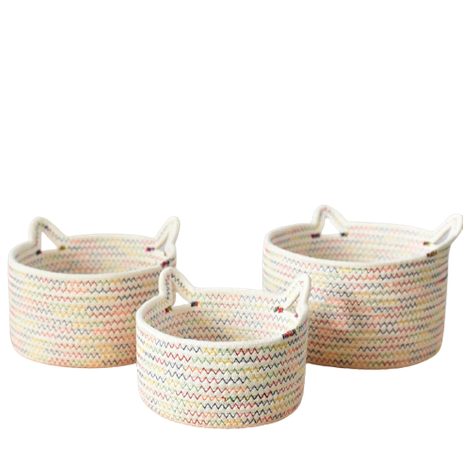 

Wicker Storage Basket Cotton Rope Hand-woven For Women Men