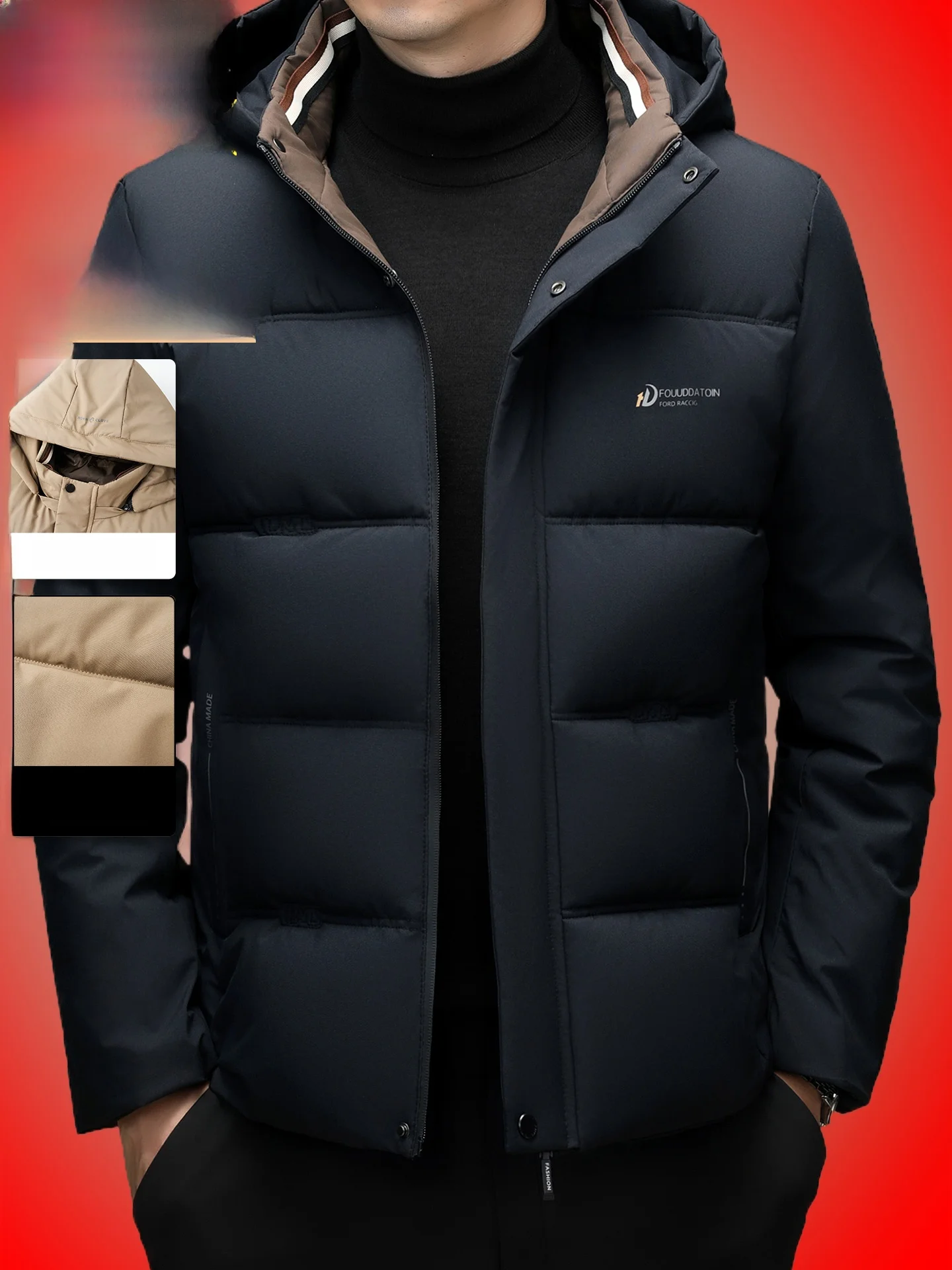 

Утепленная мужская хлопковая куртка с капюшоном, съемным капюшоном, теплая зимняя модная повседневная куртка с хлопковым наполнителем, длинная, повседневная