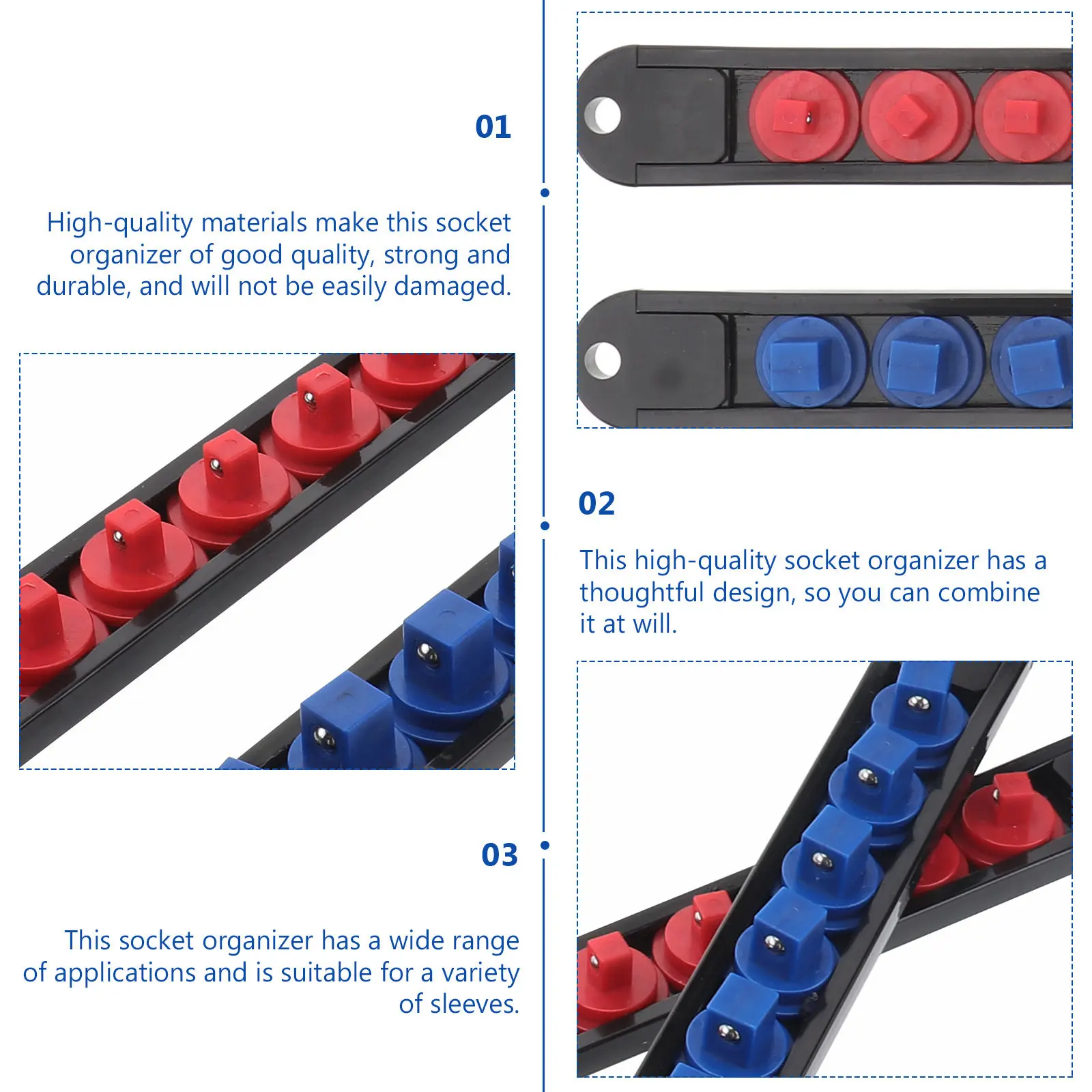 

6Pcs Socket Holder Organizer High Quality Sleeve Storage Rail Rack Socket Organizer Tray for Portable Toolbox Workbench