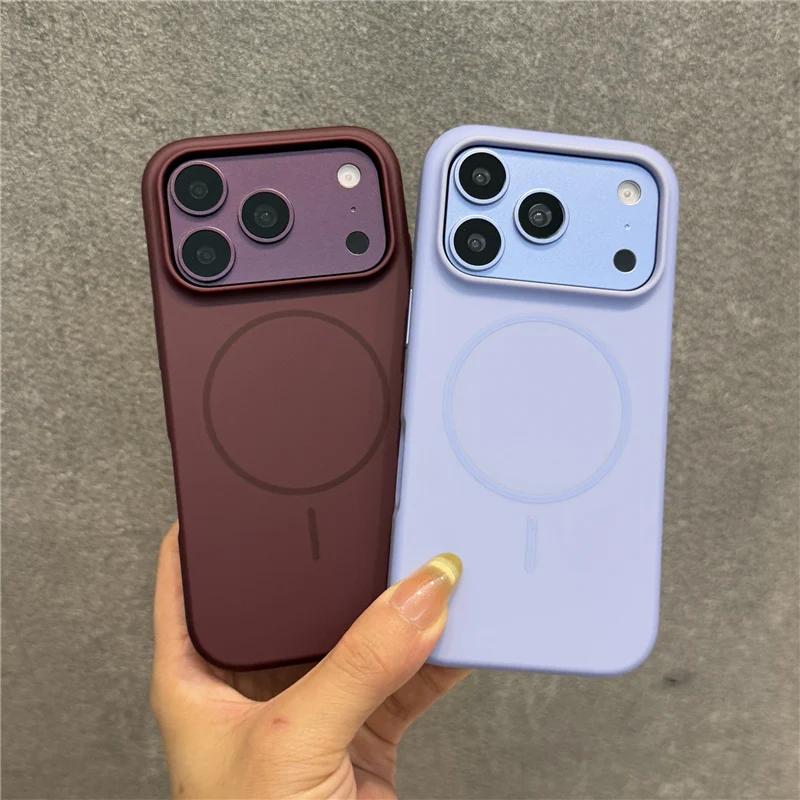 Matte Solid Color For Magsafe Original Magnetic Case For iPhone 17Pro 18Pro 17Pro Max Wireless Charging Hard Protective Cover