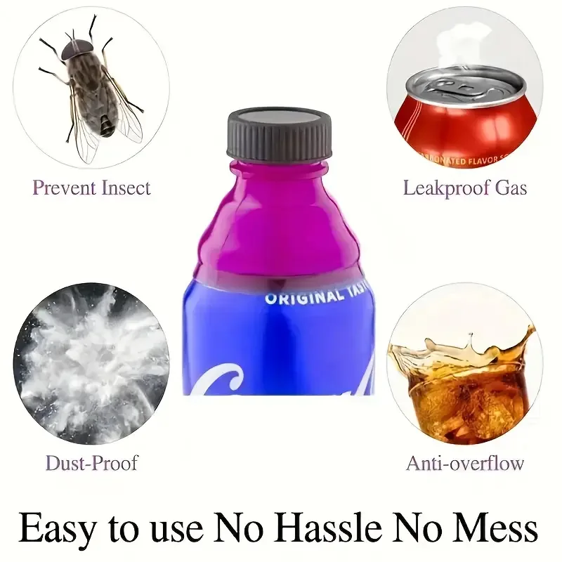 6pcs Reusable Plastic Beer Water Dispenser Lid Protector Caps Cover Bottle Top Soda Saver Can Cap Fashion Accessories view 4