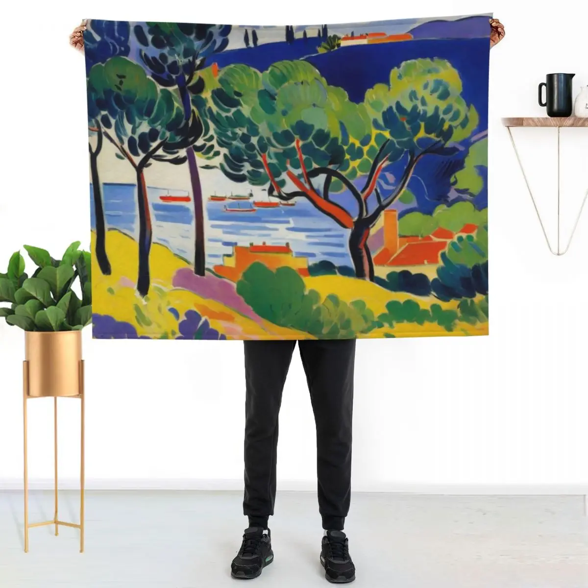 Vibrant Impressions Matisse Landscape Elegance Throw Blanket Furrys Fashion Sofas Soft Big Multi-Purpose anime Thin Blankets