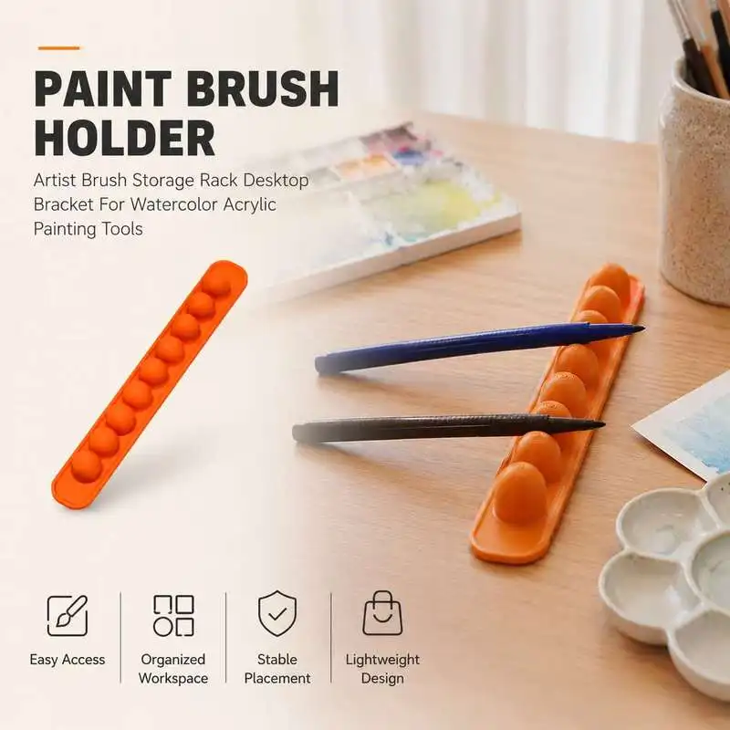 Desktop Art Brush Stand Paintbrush Storage Holder Multi Slot Bracket For Drawing Painting Brushes