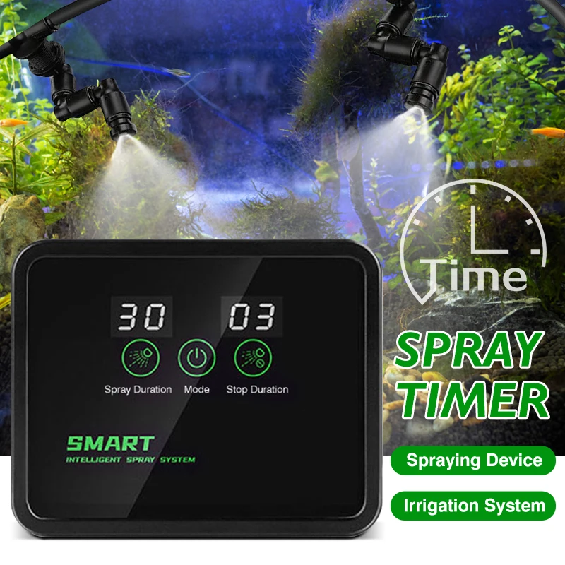 

Intelligent Reptile Fogger Terrariums Humidifier Electronic Timer Automatic Mist Rainforest Spray System Kit Sprinkler Control