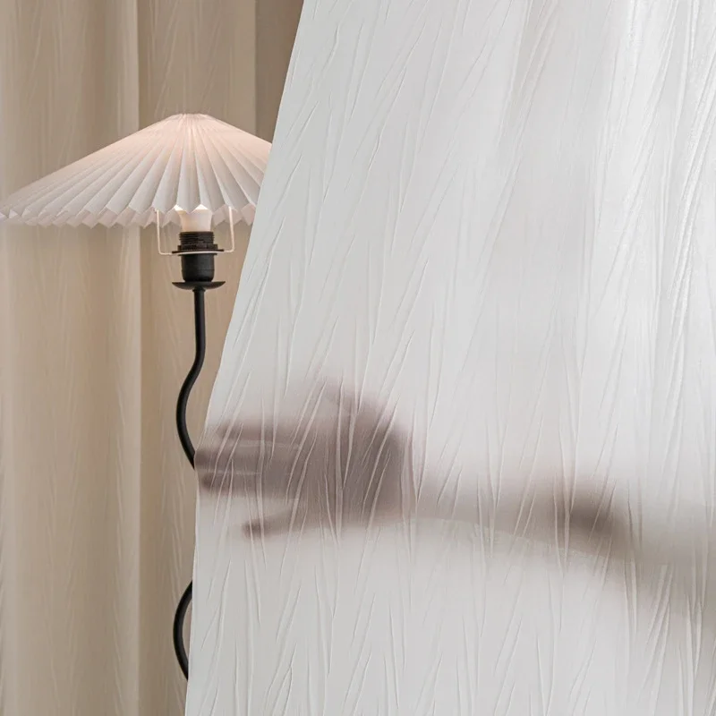 2024 New Light Luxury Chiffon Sheer Window Curtains Scratch-resistant Living Room and Bedroom Tulle for Windows Simple Decor