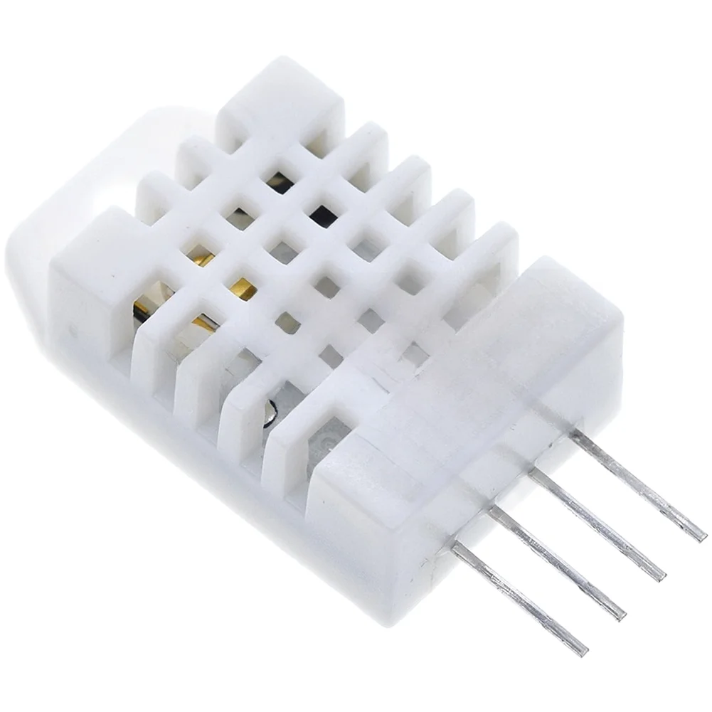 White ABS Enclosed Temperature and Humidity Sensor Module Single Data Line Interface for PCB Mounting and Prototyping