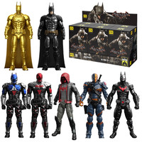 DC Justice League toy 11cm Gold Batman Arkham Knight Deathstroke Red Hood Action figure Splicing toy