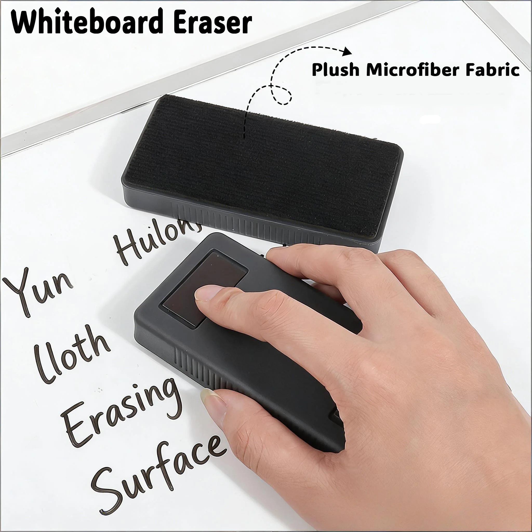 Whiteboard Eraser Magnetic Blackboard Cleaner Microfiber Fabric 2pcs 10.3cmX5.1cmv