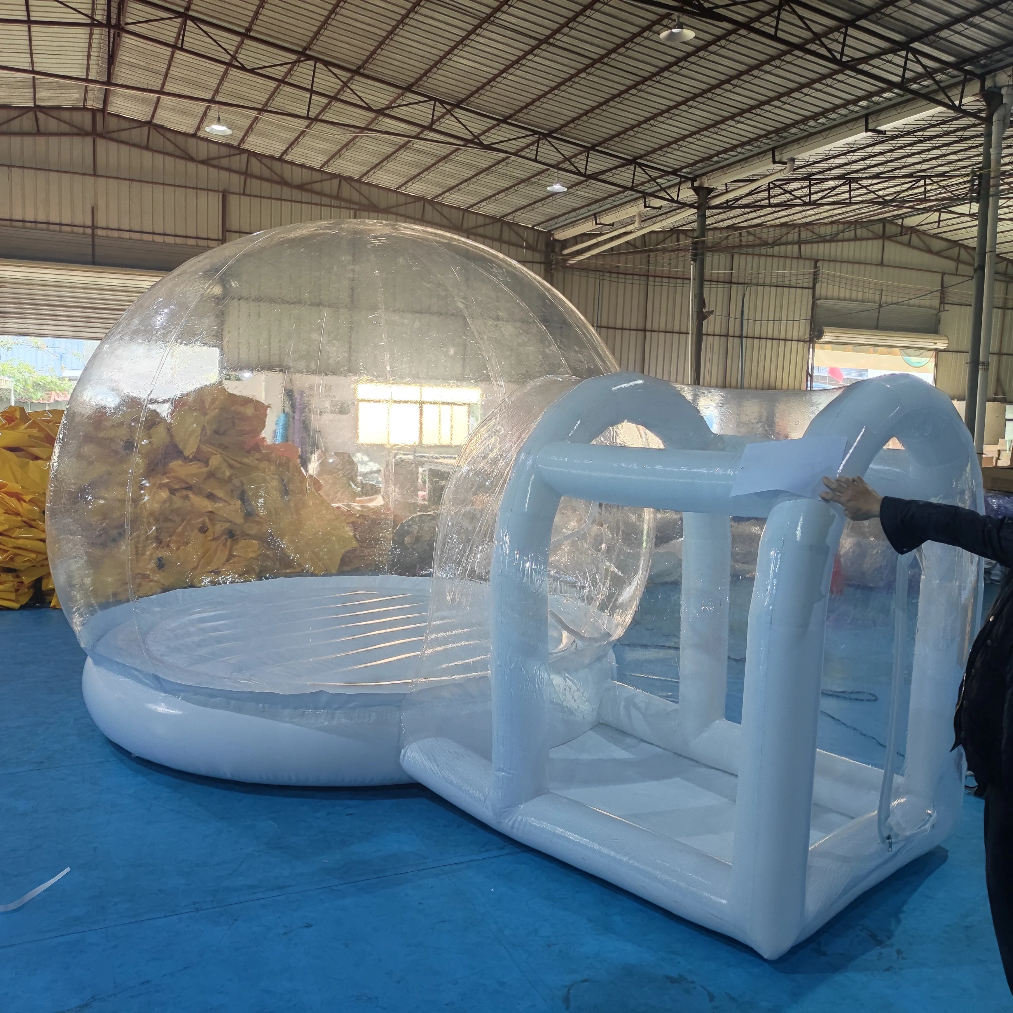 Casa inflável transparente da bolha da abóbada da casa da bolha do salto do PVC claro divertido com salto