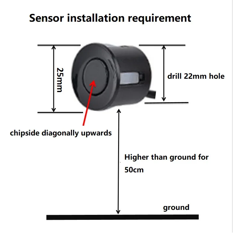Radar de marcha atrás GPS ajustable con pantalla LED, zumbador y pantalla de velocidad HUD
