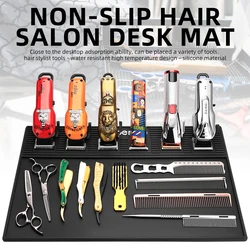 3/6Grid Electric Push Storage Mat Hairdressing Magnetic Tray  Heat-resisting Pad Silicone Cushion Clip Scissors Display Mat Tool
