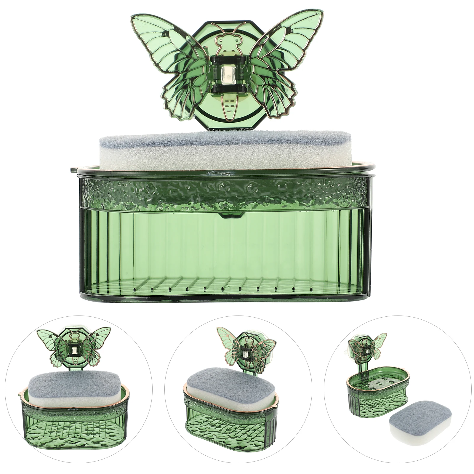 

Mount Dish Draining Bar Box Butterfly Suction Cup Double Layer Wall Mounted Holder For Shower Space Saving Easy Install Durable