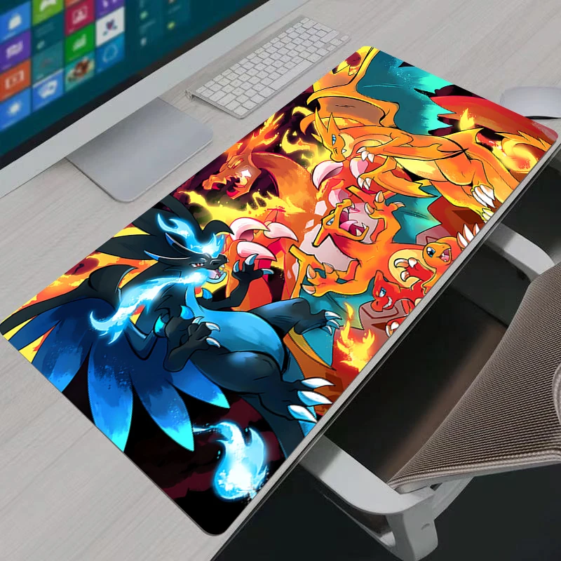 Mouse Pad Pokemon Pikachu Large Gamer Gaming Accessories Speed Keyboard Rubber Lock Edge Desk Mat Laptop durable mousepad