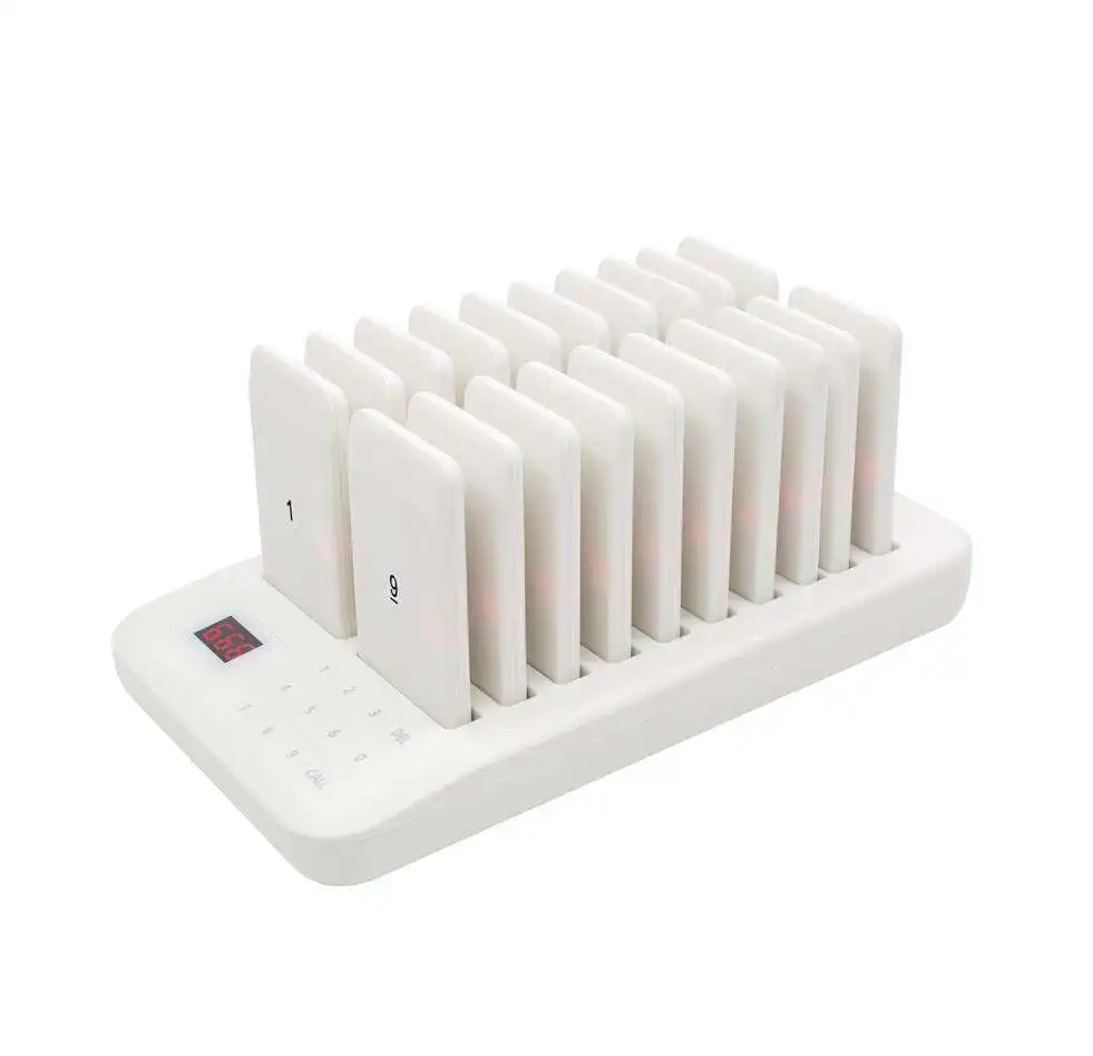 Fast Shipment Wireless Paging System 20 PCs Vibration Pagers Call Bell System for Bar Hotel Guest Queue Coffee Dessert Calling