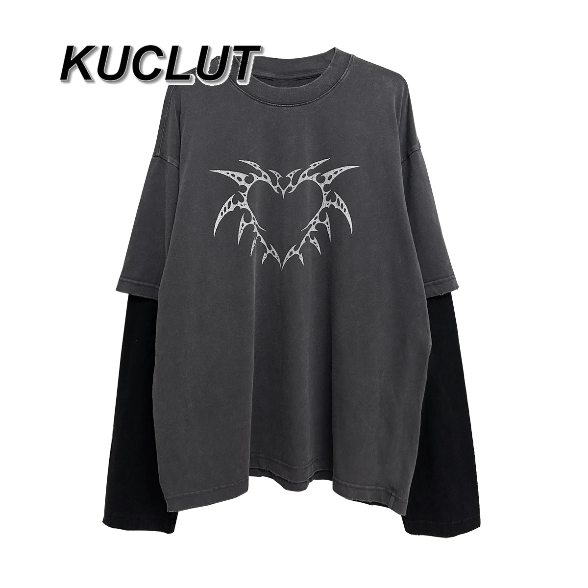 

Оригинальная футболка с длинными рукавами и принтом субкультуры в темном готическом стиле, модные женские топы с круглым вырезом на весну и осень