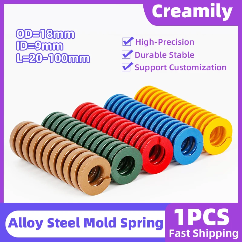 Creamily 1PCS Loading Die Mold Springs Compression Stamping Rectangle Springs Outer Dia 18mm Internal Dia 9mm Length 20-100mm