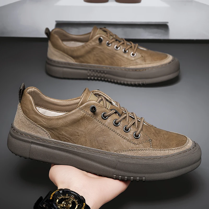 

Men's Elastic Stretch Casual Leather Shoes, Breathable Slip-On Loafers, Comfortable Business Leisure Shoes for Daily Wear