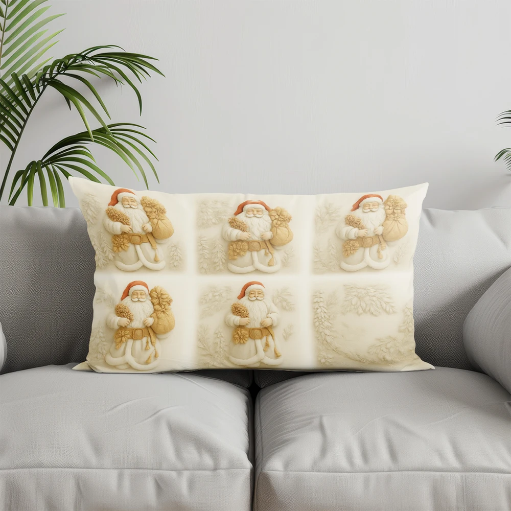 ديكور المنزل الغزلان والقرية الشتوية غطاء وسادة مناسبة لأريكة غرفة نوم غطاء وسادة السيارة وسادة الظهر المستطيلة #3