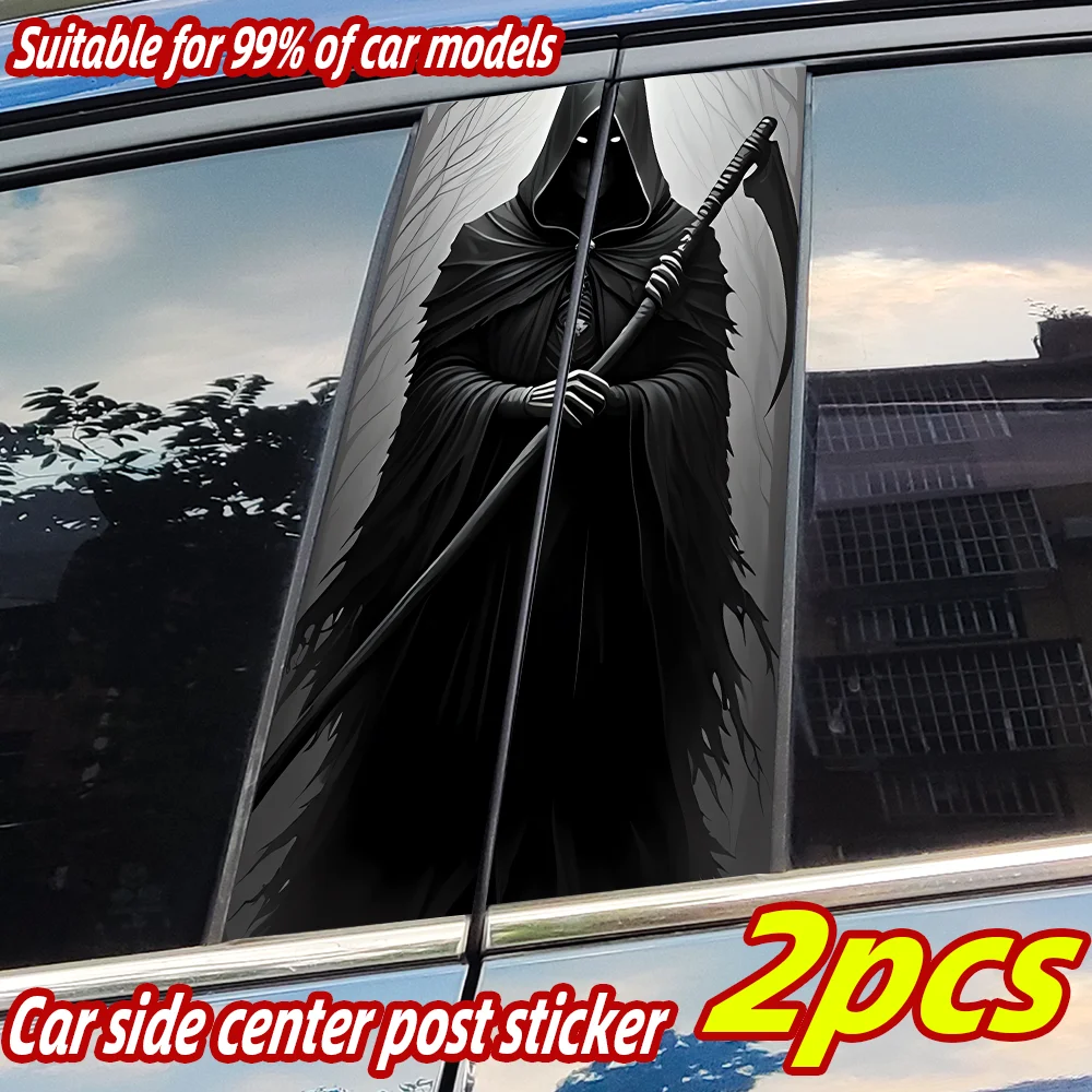 

Death Sickle Car Stickers Auto B Pillar Waterproof Sunscreen Decor Cover Scratches Car Door Pillar Vinyl Decals Accessories