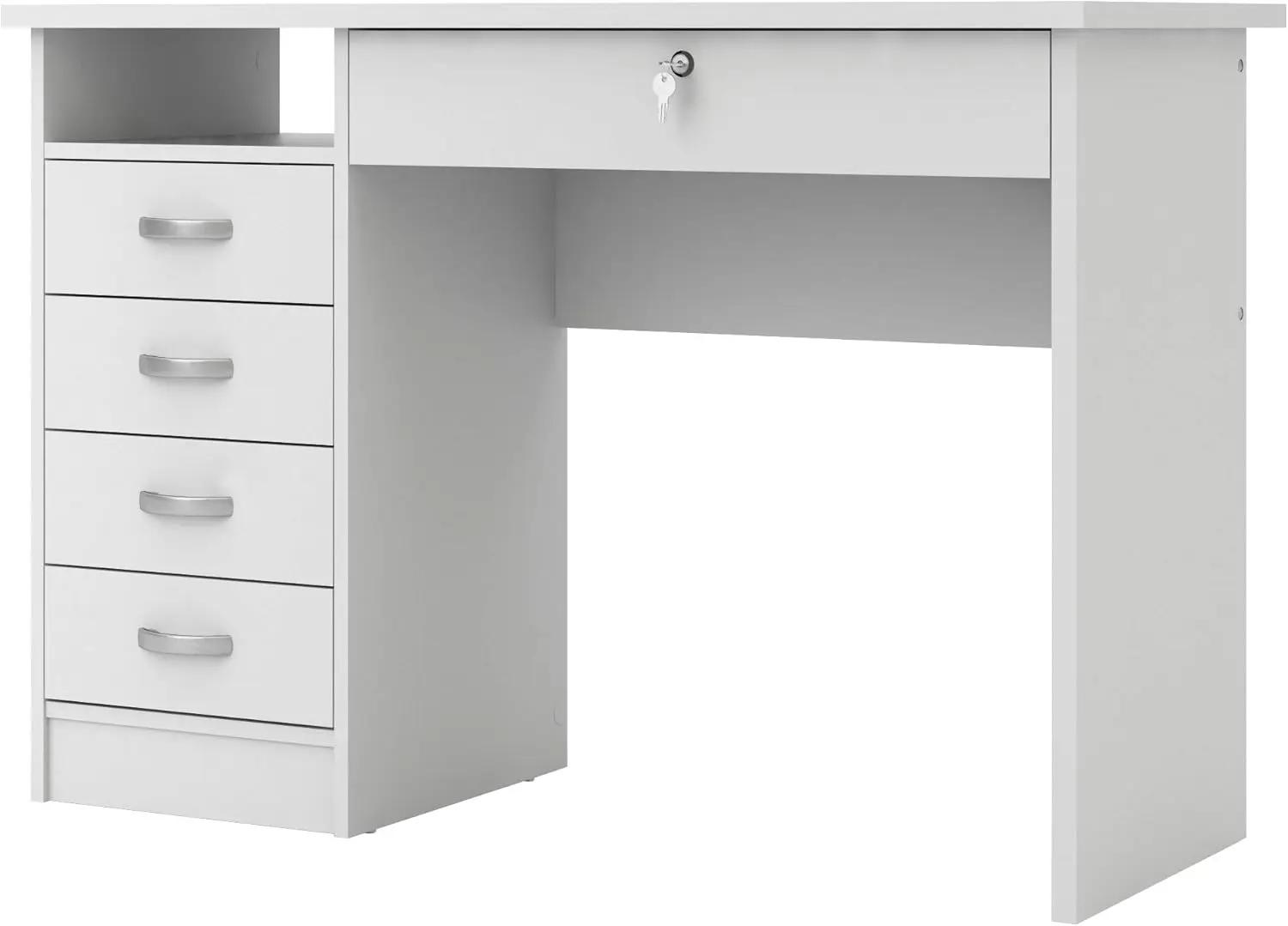 Walden Desk with 5 Drawers, White