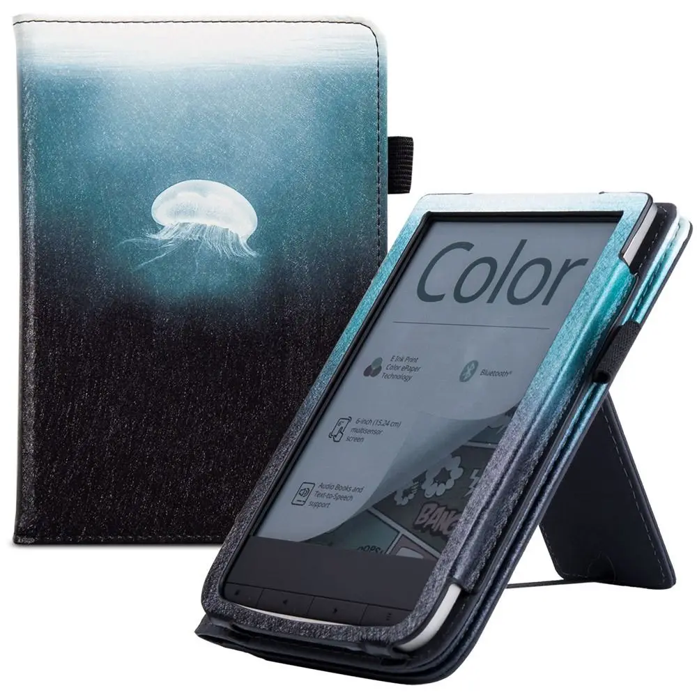 

Hand Support 6 inch eReader Case Shockproof Auto Sleep/Wake Protective Shell for Pocketbook Basic 4/Lux 5/Color/HD 3/Lux 4/Lux2