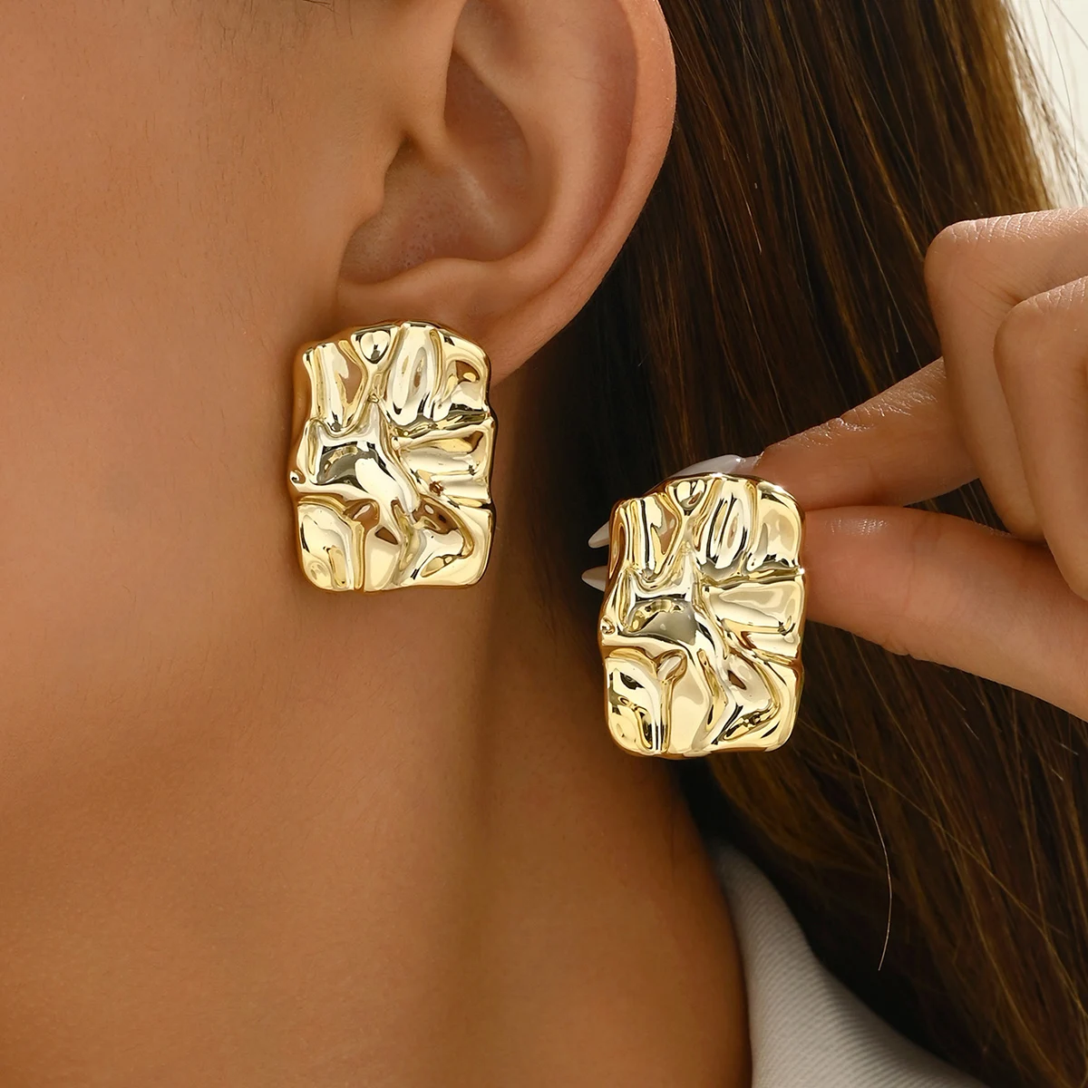 

Серьги Geometric Irregular Metallic Color для женщин 2024, минималистичный стиль, модные серьги, стильные украшения, подарок.