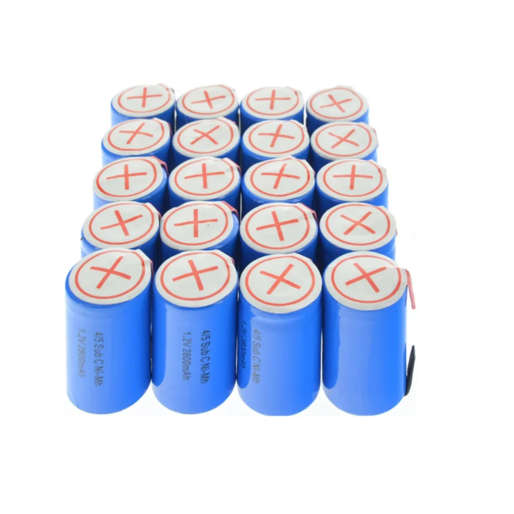 Batería recargable con terminales soldados, pila NIMH sub-c de 1,2 V, 1,2 mAh, 4/5SC, nueva