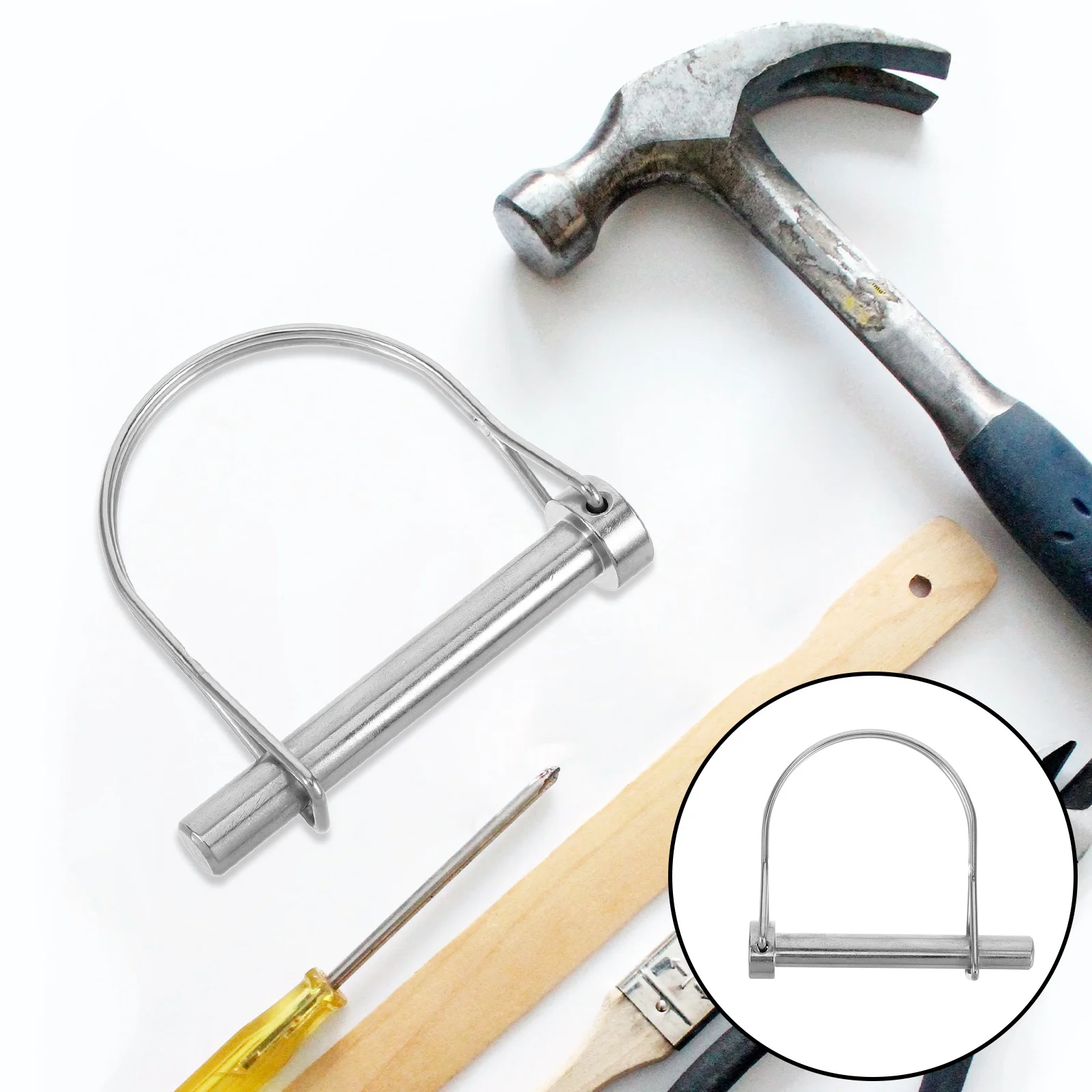 

2Pcs Trailer Coupler Pin Metal Wire Lock Pin Secure Fastening Durable Safety Hitch Locking Pins Hitch Tightener