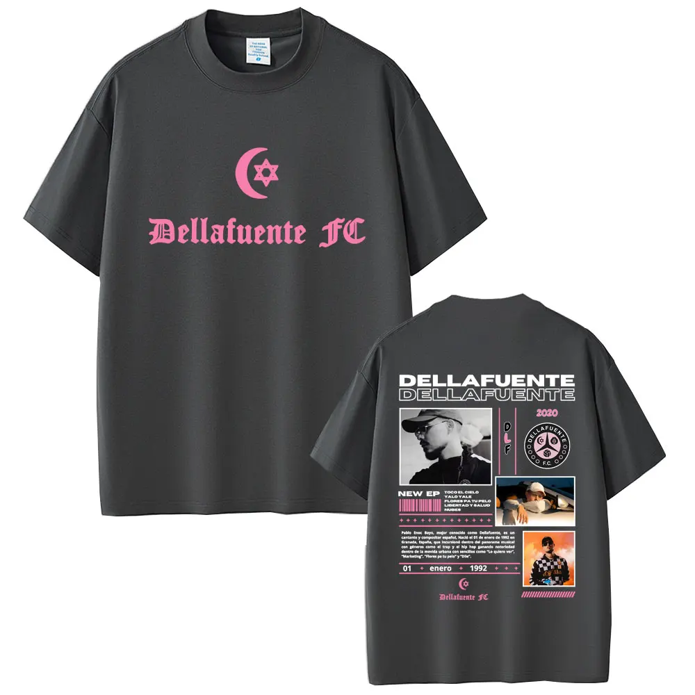 Dellafuente 2025 Music Album Double Sided Print T-shirt Fan Gift Men Women Fashion Casual Cotton T Shirts Male Vintage Tshirt