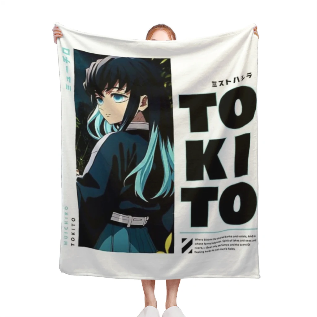 

Tokito Muichiro - Kimetsu no Yaiba Blanket Sofa Bedroom Bed Home Office Nap Blanket Car Travel Picnic Blankets Gift
