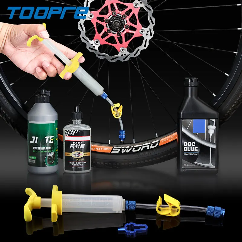 TOOPRE Bicycle Vacuum Tire Self Filling Fluid Injection Tool Mountain Road Vehicle Tire Filling Fluid Filling Syringe