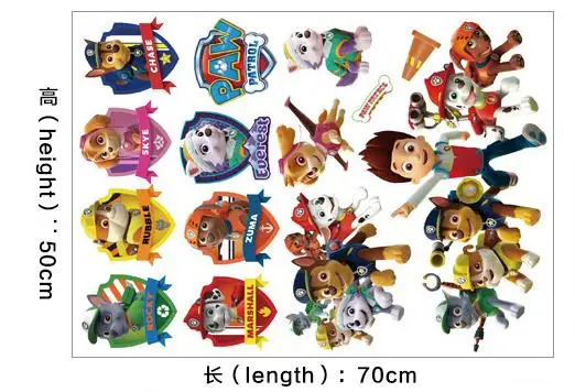 Heiße Paw Patrol Wandaufkleber für Kinder, Jungen, Mädchen, Wohnzimmer, moderne Heimdekoration, Zubehör, PVC, abnehmbares Papier, DIY-Dekoration – Detail 6