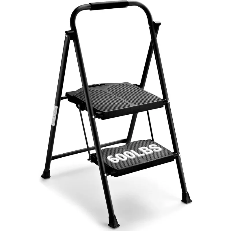 Ladder 600lbs Extra Large & Wide 2 Step Stools Personalized Folding Step Stool Anti-Slip Stools, Foldable Step Stool