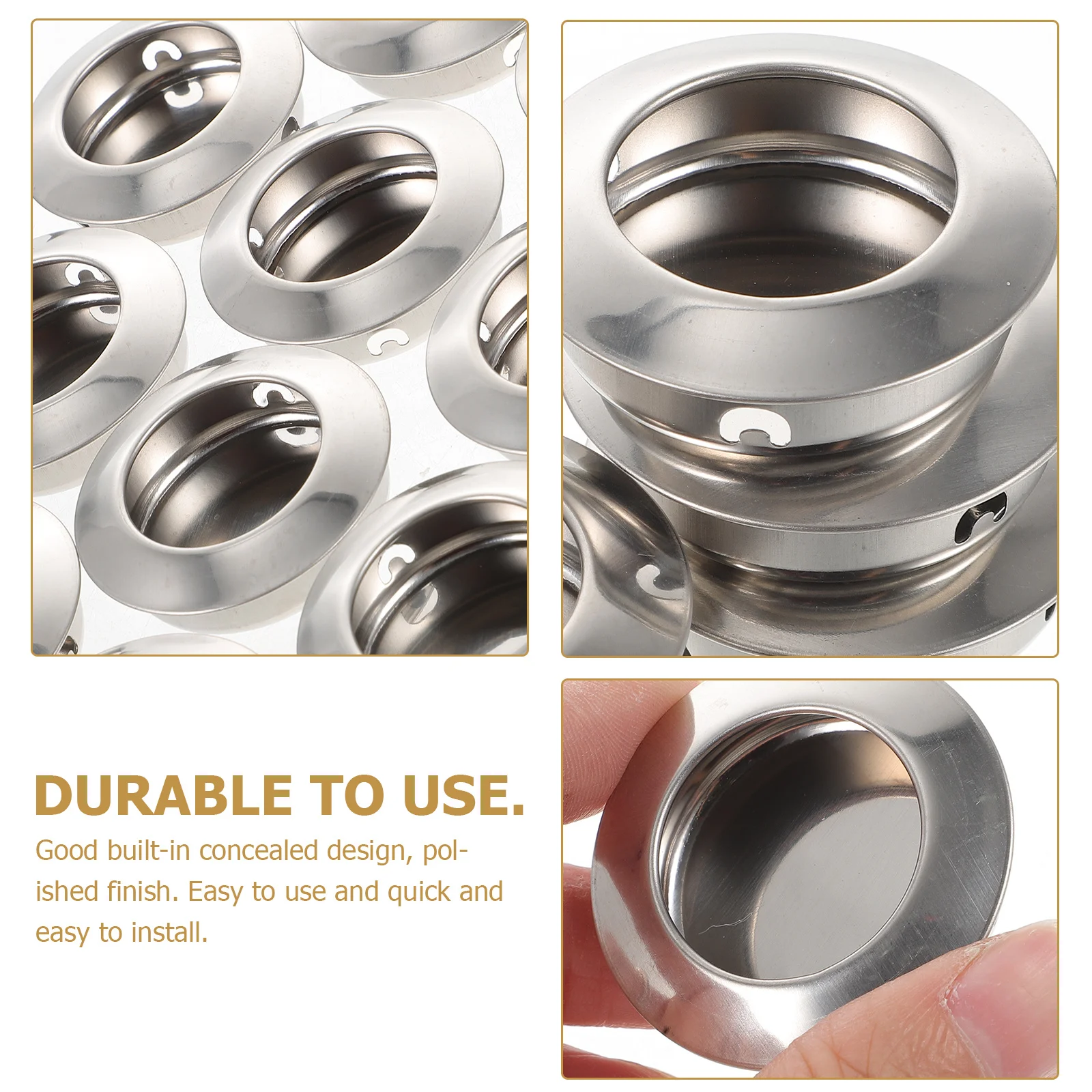 

16Pcs Round Concealed Drawer Pulls Lightweight Portable for Cabinets Cupboards Bathroom Dining Area Cabinet Pulls