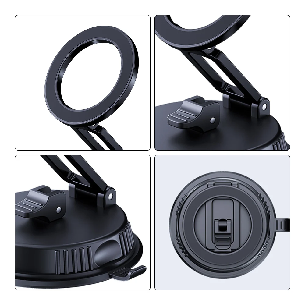 المغناطيسي فراغ سنادات بالسيارة حامل هاتف فراغ الامتزاز سيارة الهاتف جبل للطي حامل هاتف المحمول لمرآة المطبخ سيارة