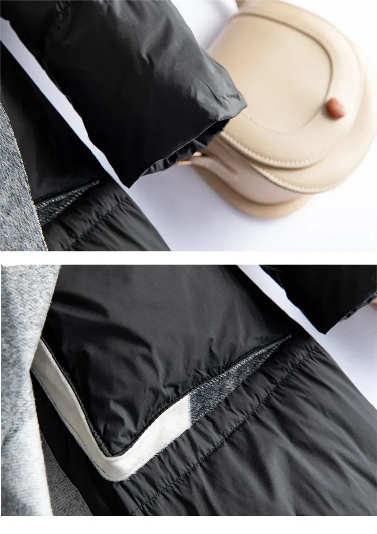 2025年冬向け、女性用高級ホワイトダックダウンロングダウンジャケット、ウエストシェイプでスリム効果のある新スタイル