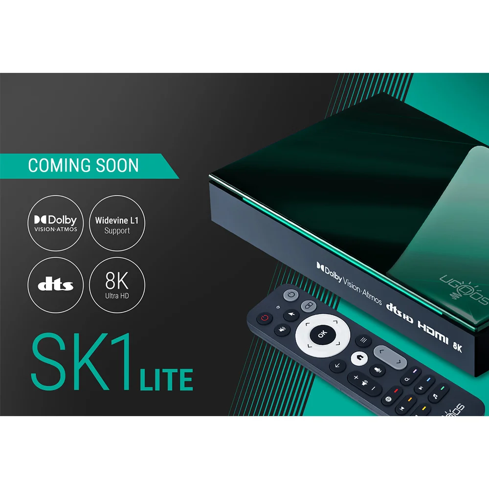 UGOOS SK1 Lite 4G64G TV BOX Amlogic S928X-K Android 14.0 LPDDR4 Support Dolby Vision/Audio/ATMOS DTS HD WiFi6 1000M