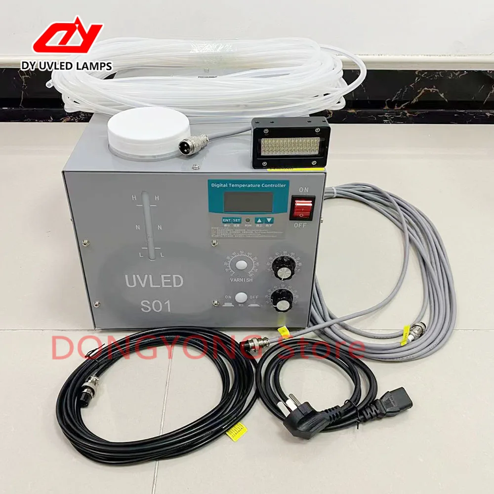 UV LED Curing lamp Water Cooler system with power supply box for Flat printer TX800 XP600 printheads Gen5 Ricoh Nozzle Lamp