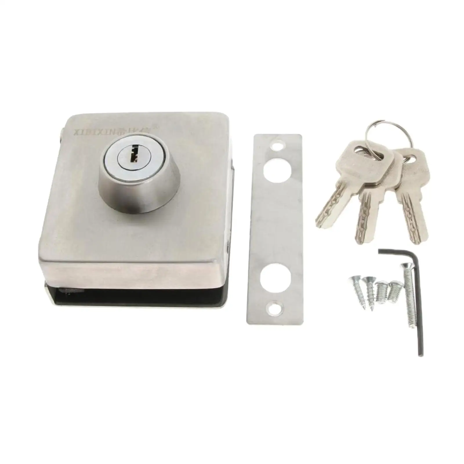 Glass Door Lock Office Glass Door Lock Premium Stainless Steel Anti Lost Security Lock for 10-12mm Thick Office Toilet Shop