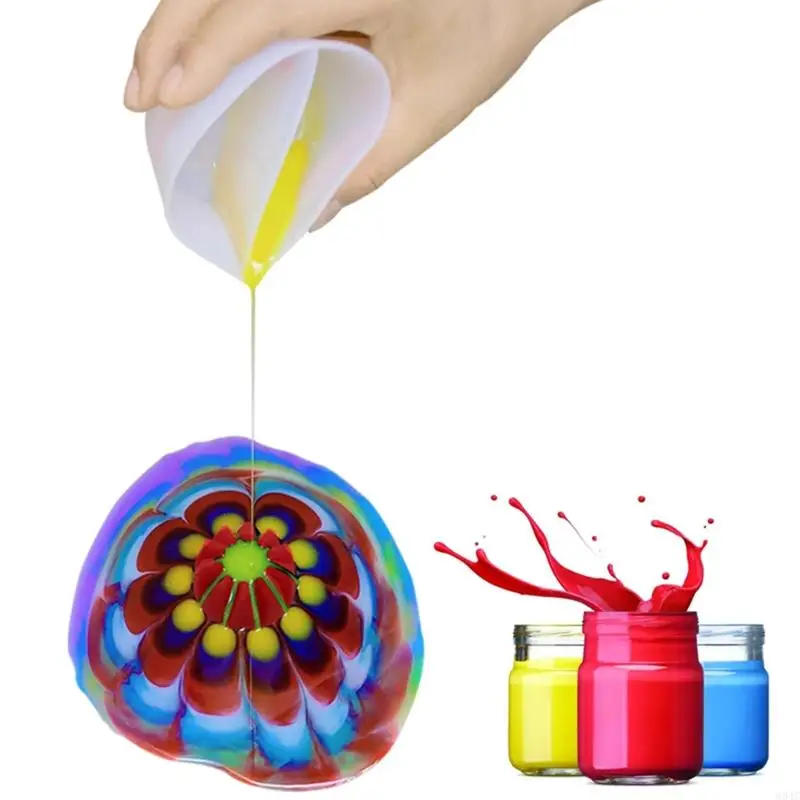 634C Silicone Split Cup 2/3/4/5 Chambers Reusable Silicone Pouring Divided Cups10Pcs/set for Fluid Art Acrylic Paint Resin DIY