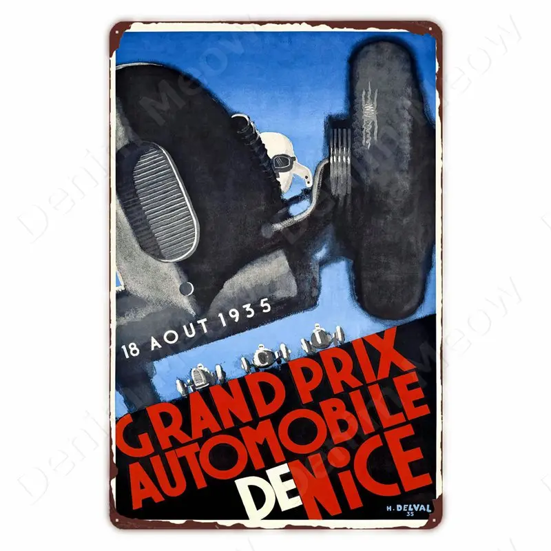 Vintage Car Racing Tin Sign, Metal Poster for Club Man Cave, Wall Art Painting, Monaco Moto Racing Retro Plaque, Croatia, Prix