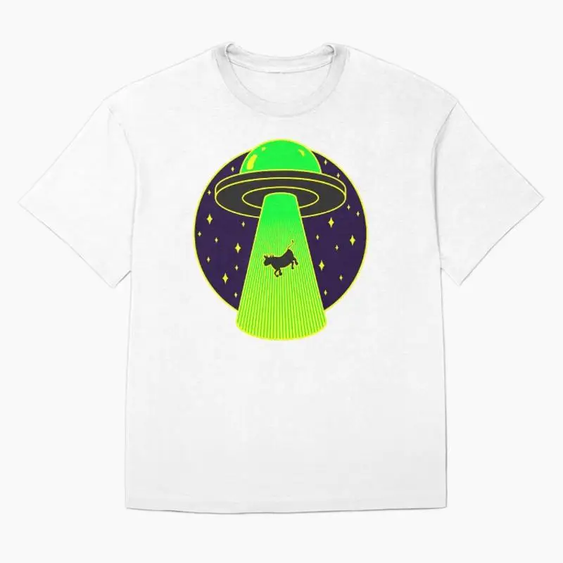 Alien Abduction Cow Oversized T-Shirt
