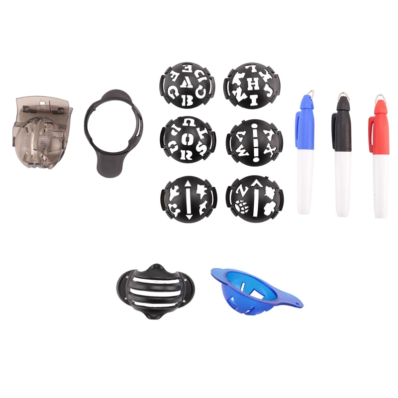 Golf Ball Marker,Color Line Markers Pens, Triple Track Plastic Golf Ball Marking Alignment Tool Kit