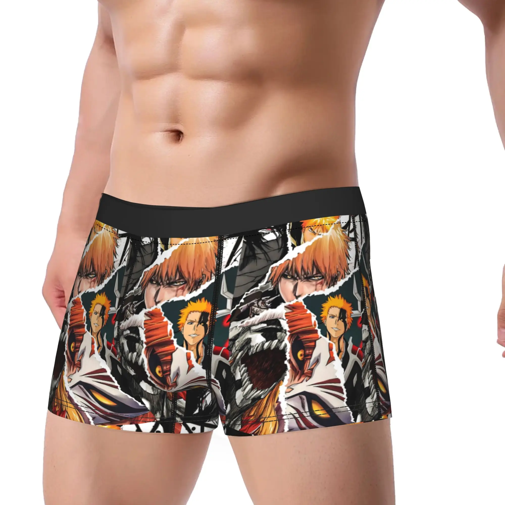 Bleached Anime Bleach Underwear  Men Underpants Pattern Comfortable Boxershorts Hot Sale Boxer Brief Plus Size 2XL