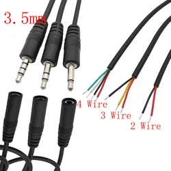 5Pcs 3.5mm 2/3/4Pole Male Plug Female Jack Audio Headphone Connectpr Extension Cable Mono/Stereo AUX DIY Repair Cord