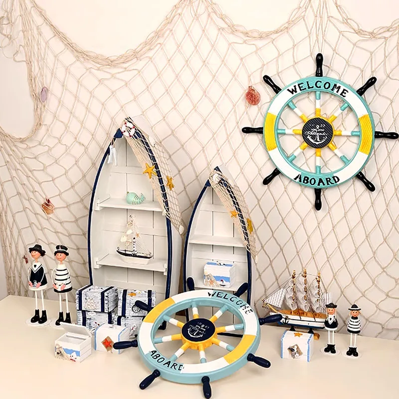 Fishing Net Wall Hangings Ornament Studio Prop Room Home Decoration Mediter Sea Stickers Marine Over The Garden Crafts Nautical