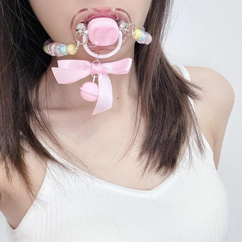 【Hermoso】Collar de cadena con cuentas dulces, juguete para parejas, chupete de silicona suave de alta gama para adultos, que crea una sensación de lujo exclusivo