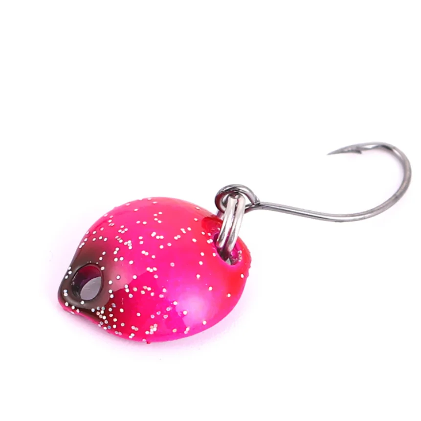Duoduoyu 1 pçs novo pequeno peixe isca de pesca 1.8g/14mm micro metal isca único gancho wobblers isca colher artificial equipamento de pesca