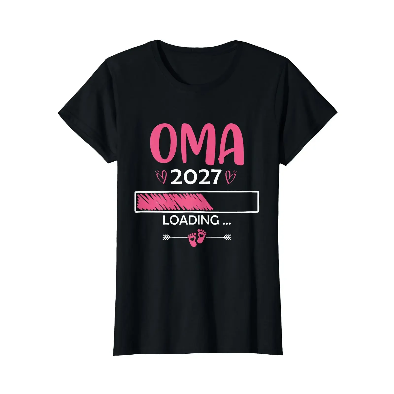 Damen-T-Shirt „Grandma 2027 Loading“ – Schwangerschaftsankündigung, Vintage-Look, gewaschen, für den Alltag, Streetwear, Grafik